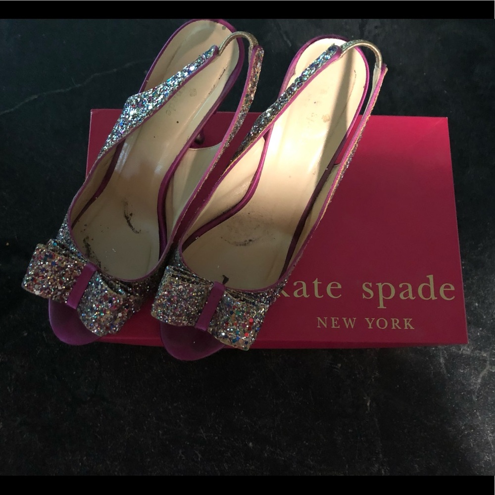 Kate Spade Charm Confetti Slingbacks Size 8.5M